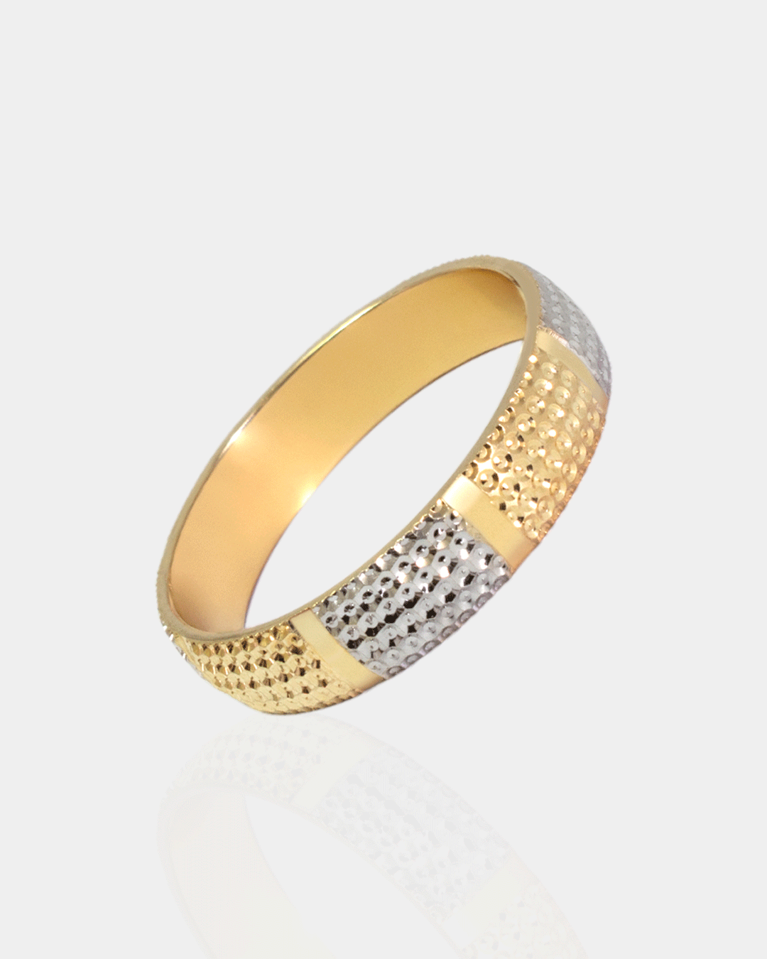 Argolla de Matrimonio de Oro Amarillo y Blanco con Grabado