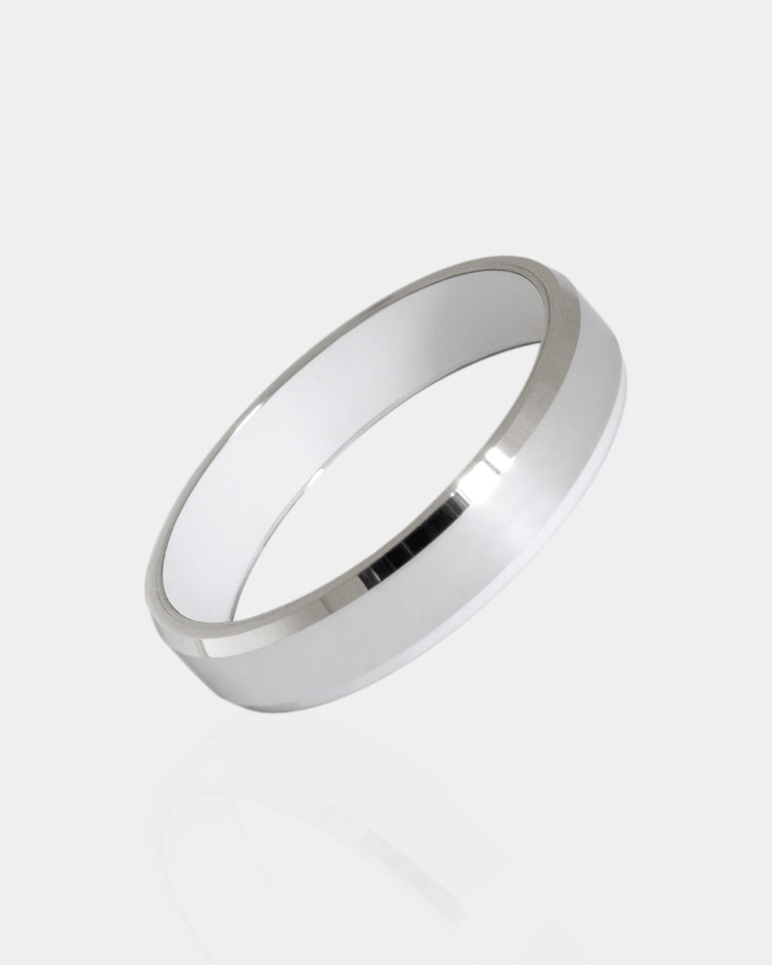 Argolla de Matrimonio Confort con Bisel de Oro Blanco