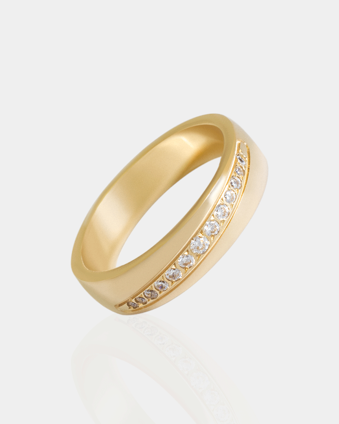 Argolla de Matrimonio en Oro Amarillo con Zirconias