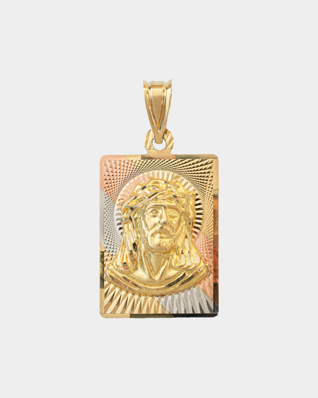 Medalla Divino Rostro Tres Oros 10k