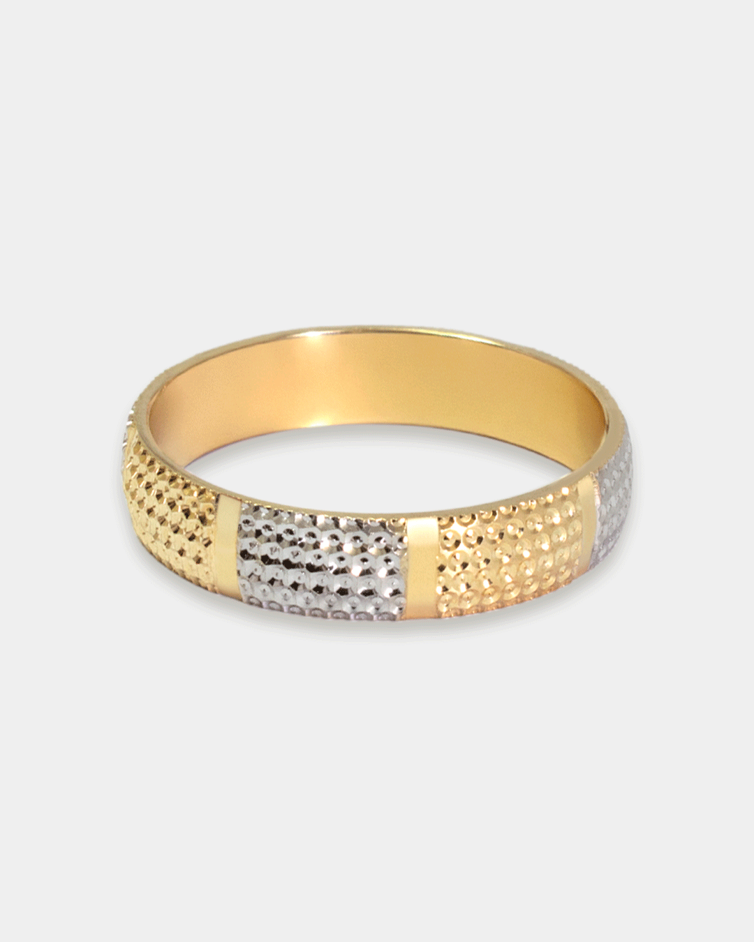 Argolla de Matrimonio de Oro Amarillo y Blanco con Grabado