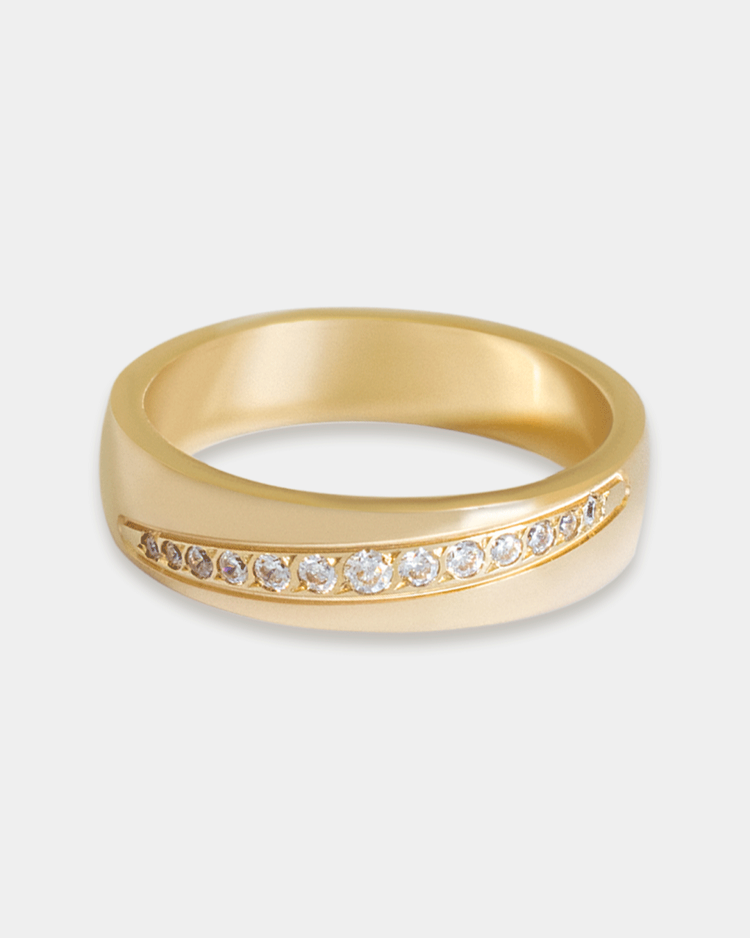 Argolla de Matrimonio en Oro Amarillo con Zirconias