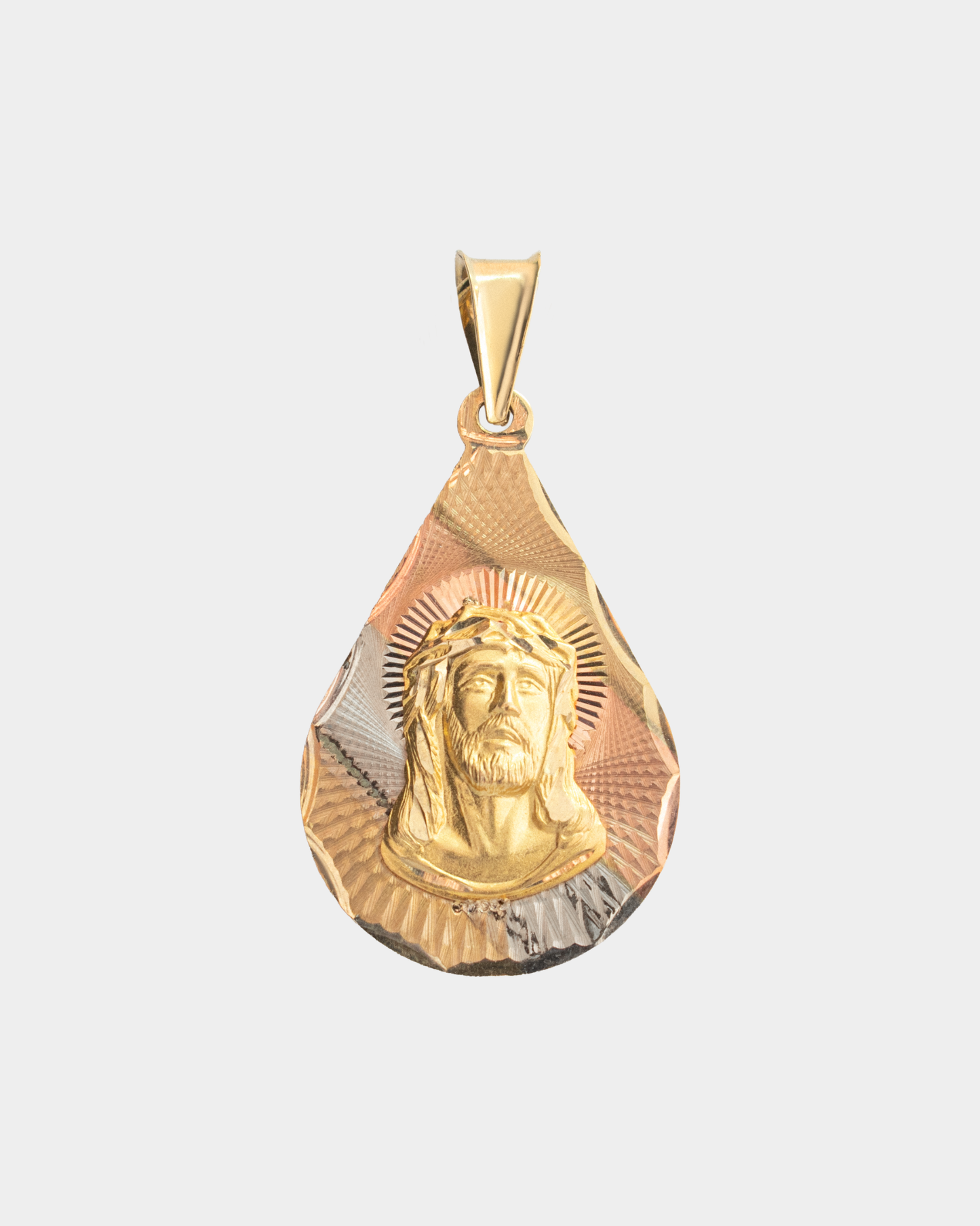 Medalla Divino Rostro Tres Oros 10k