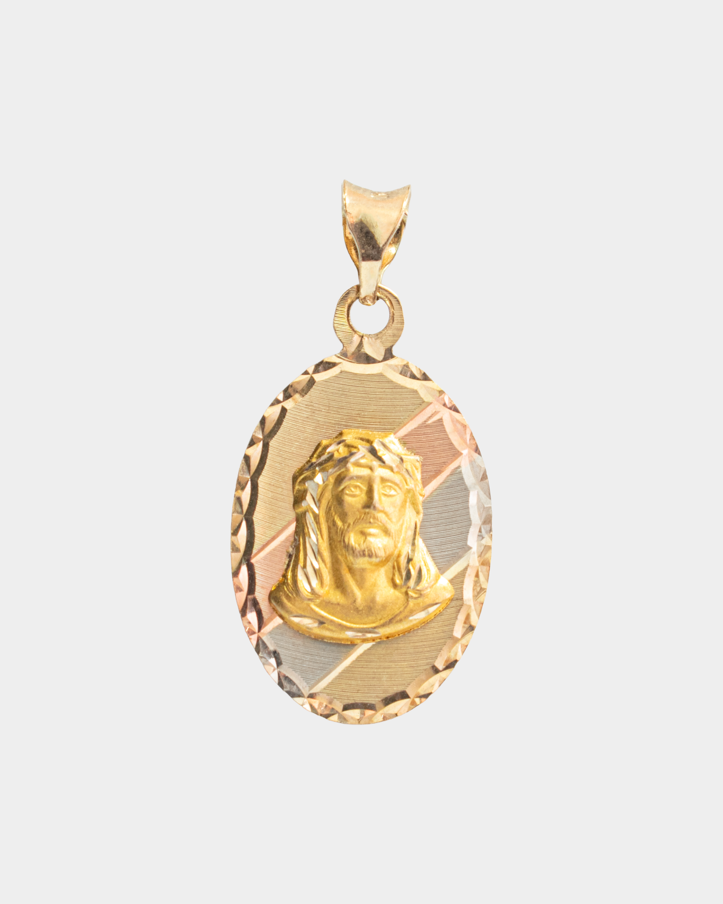 Medalla Divino Rostro Tres Oros 10k