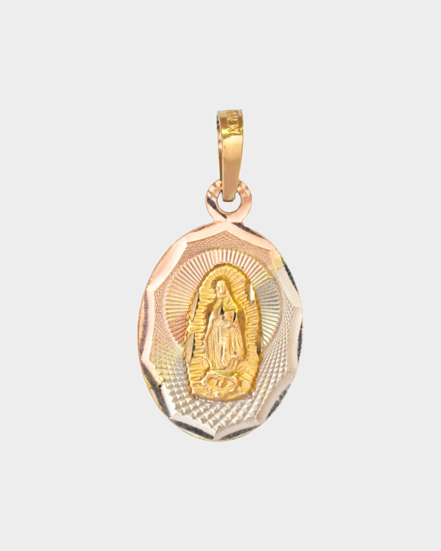 Escapulario de Virgen de Guadalupe y Sagrado Corazón Tres Oros 10k