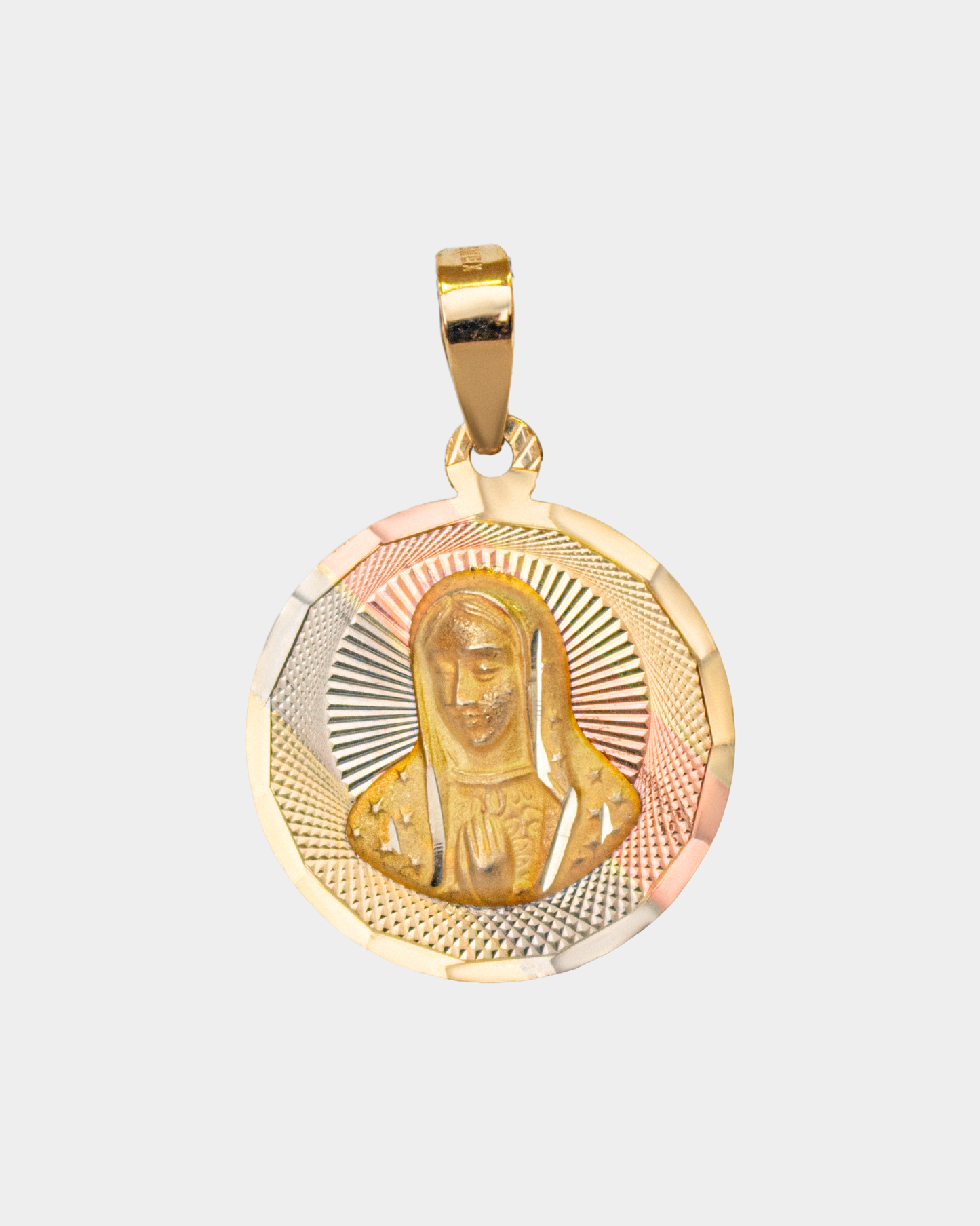 Medalla Virgen de Guadalupe Tres Oros 10k