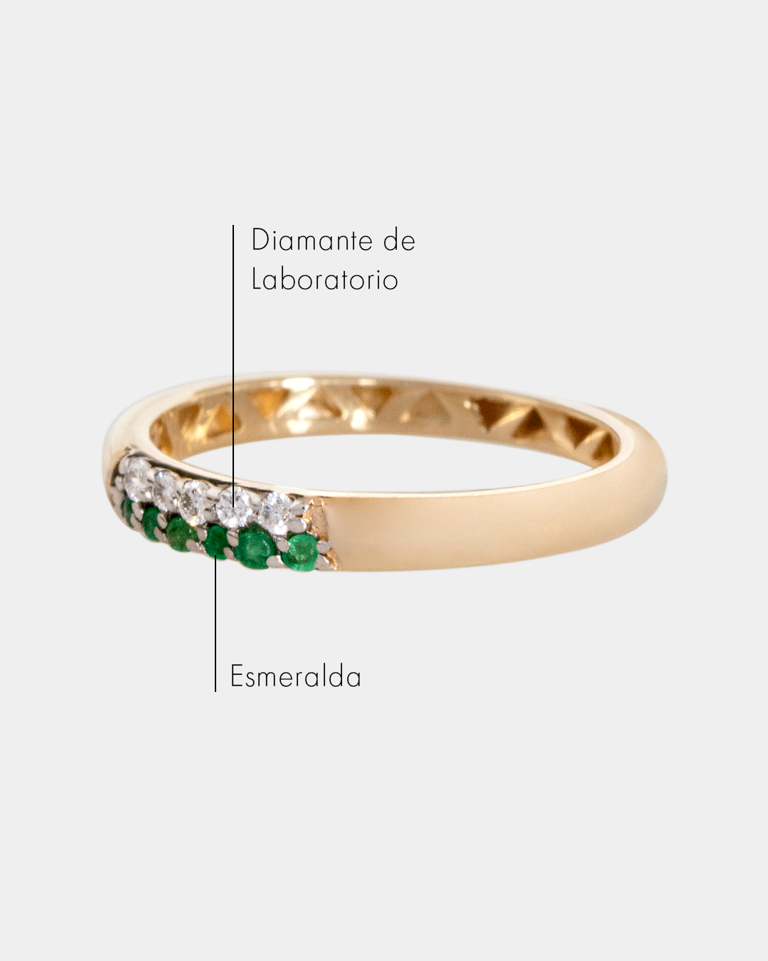 Anillo de Oro con Diamantes y Esmeraldas