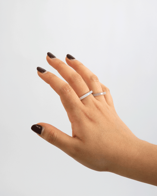 Anillo de Piedra Natural Agata Liso Delgado