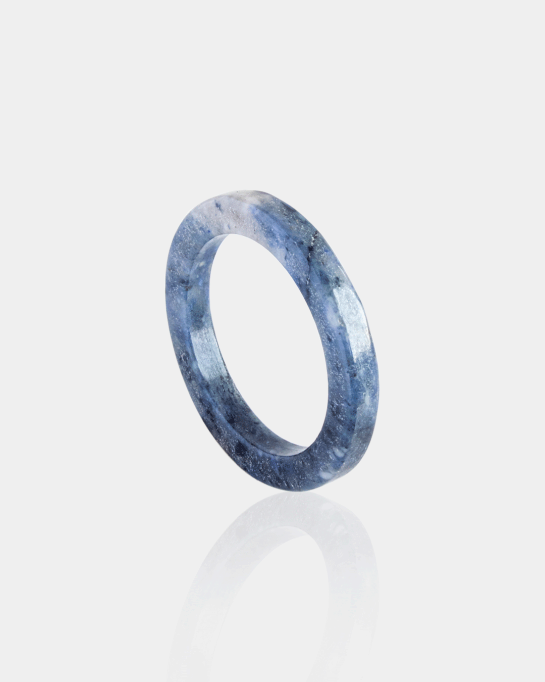 Anillo de Piedra Natural Sodalita Delgado