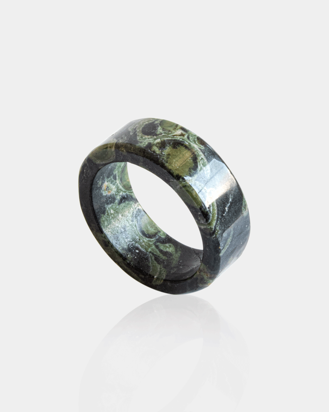 Anillo de Piedra Natural Jaspe Kambaba Grueso