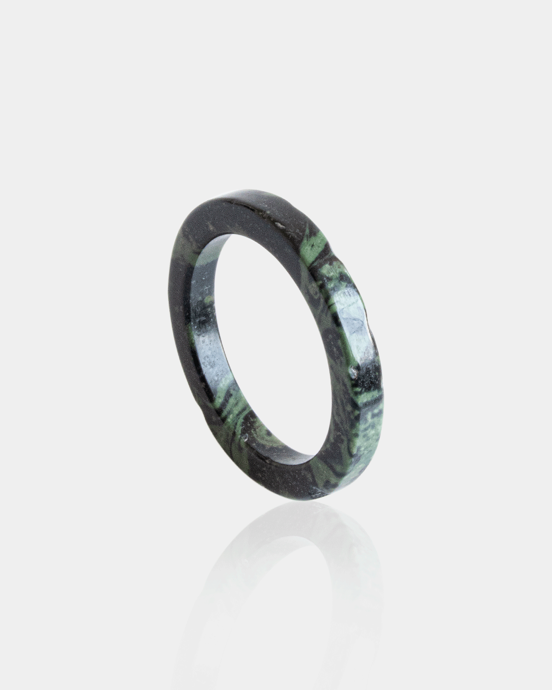 Anillo de Piedra Natural Jaspe Kambaba Delgado