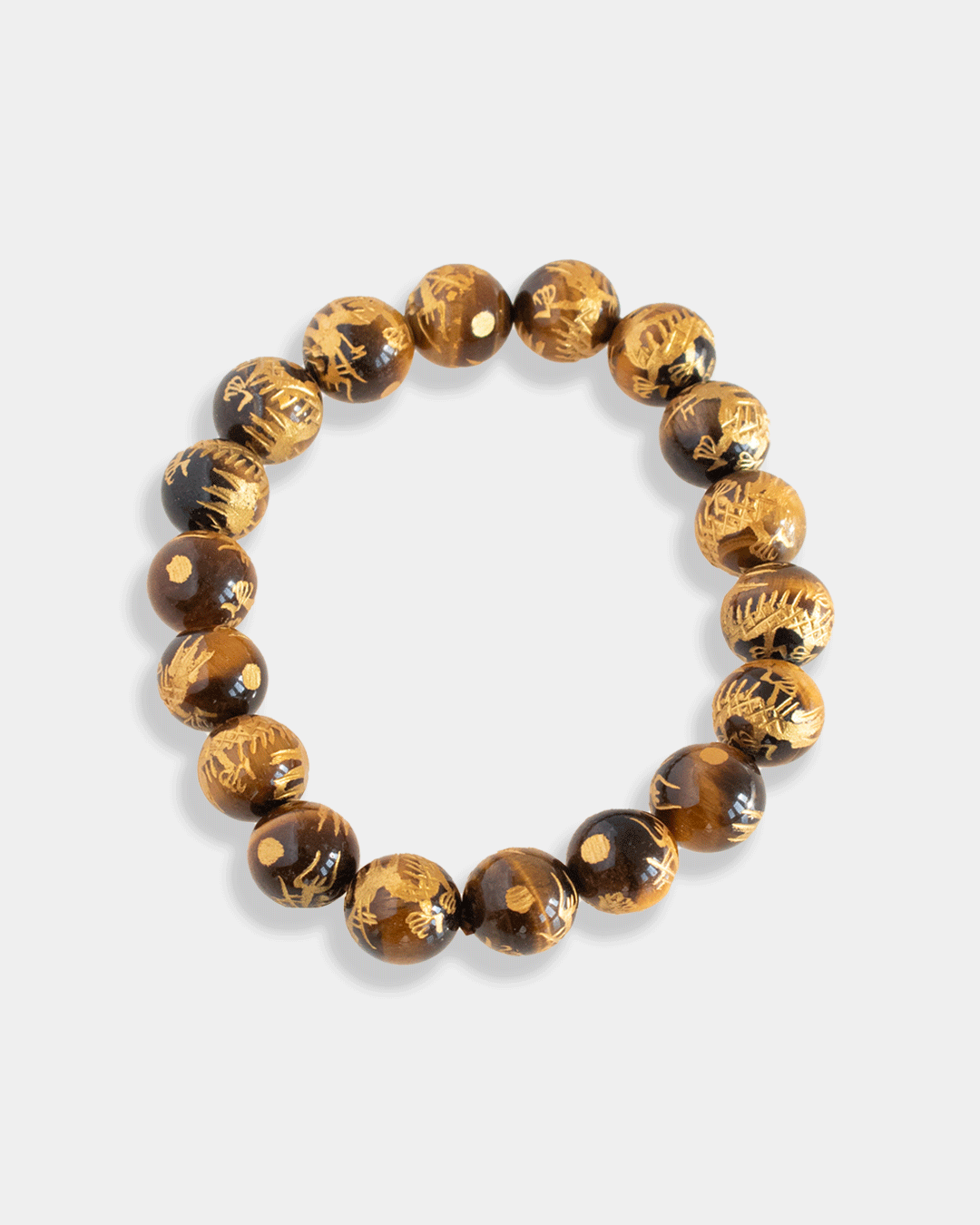 Pulsera Ojo de tigre con Dragón Tallado