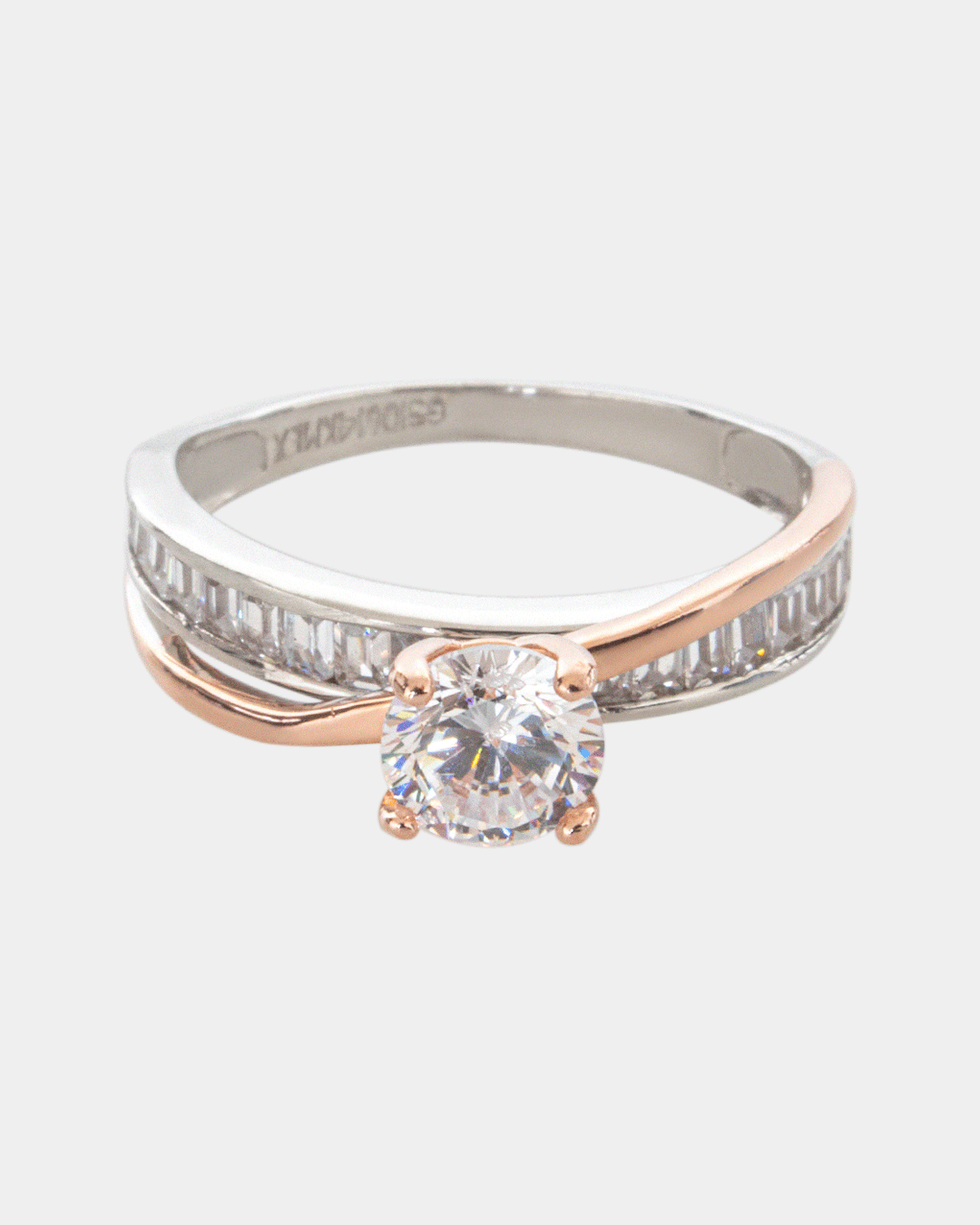 Anillo de Compromiso Blanco con Rosa