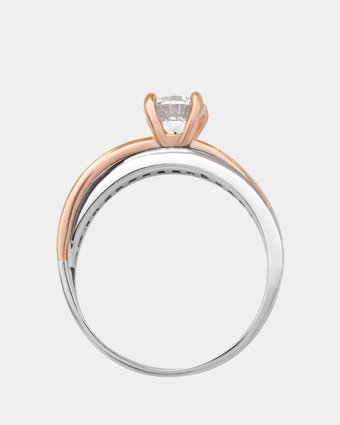Anillo de Compromiso Blanco con Rosa