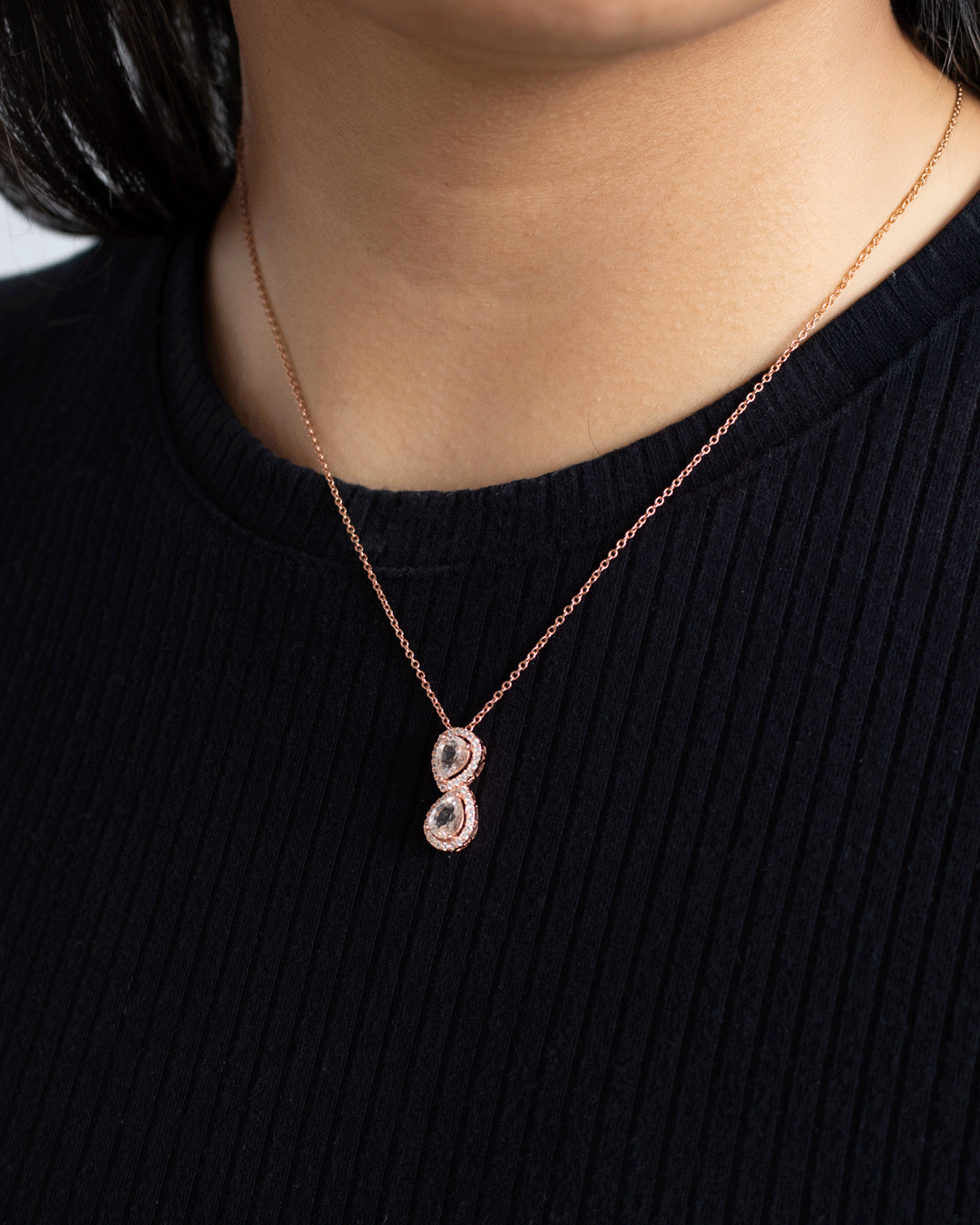 Gargantilla de Plata Rosa y Zirconias