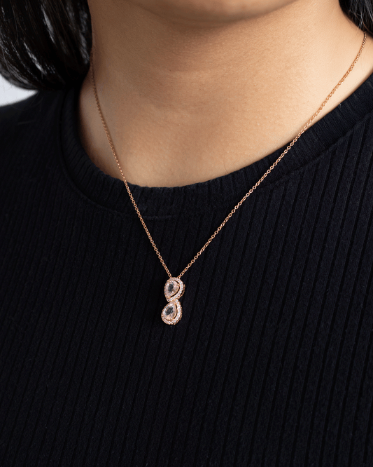 Gargantilla de Plata Rosa y Zirconias