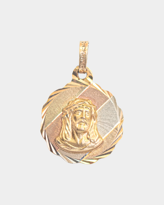 Medalla Divino Rostro Tres Oros 10k