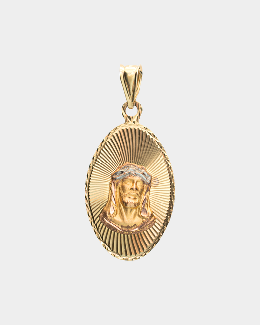 Medalla Divino Rostro Tres Oros 10k