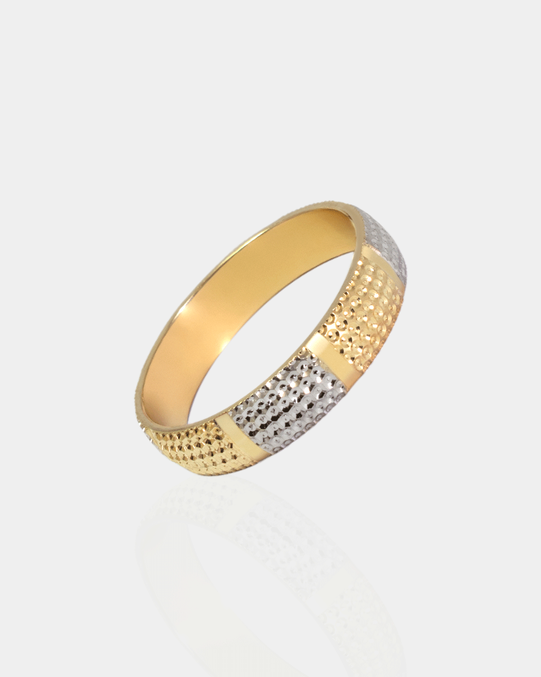 Argolla de Matrimonio de Oro Amarillo y Blanco con Grabado
