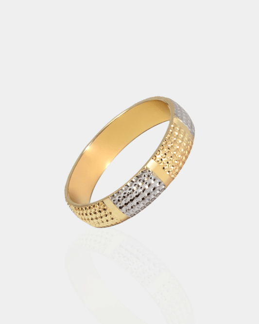 Argolla de Matrimonio de Oro Amarillo y Blanco con Grabado