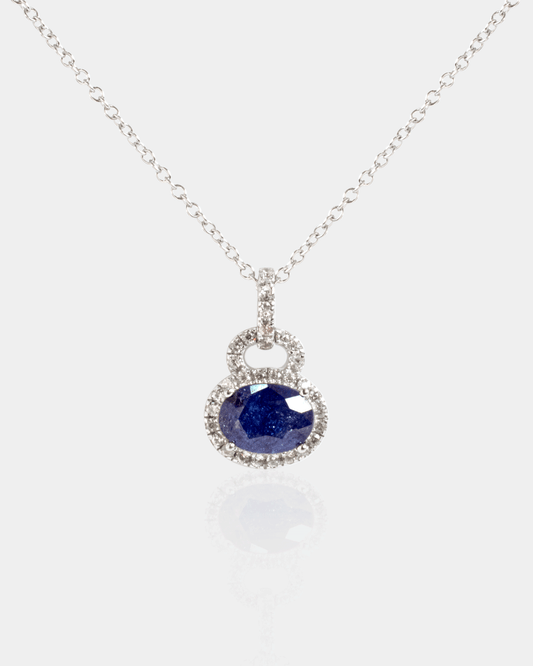 Gargantilla de Plata con Zafiro Azul