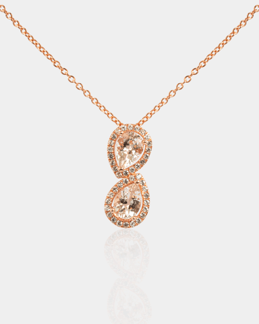 Gargantilla de Plata Rosa y Zirconias