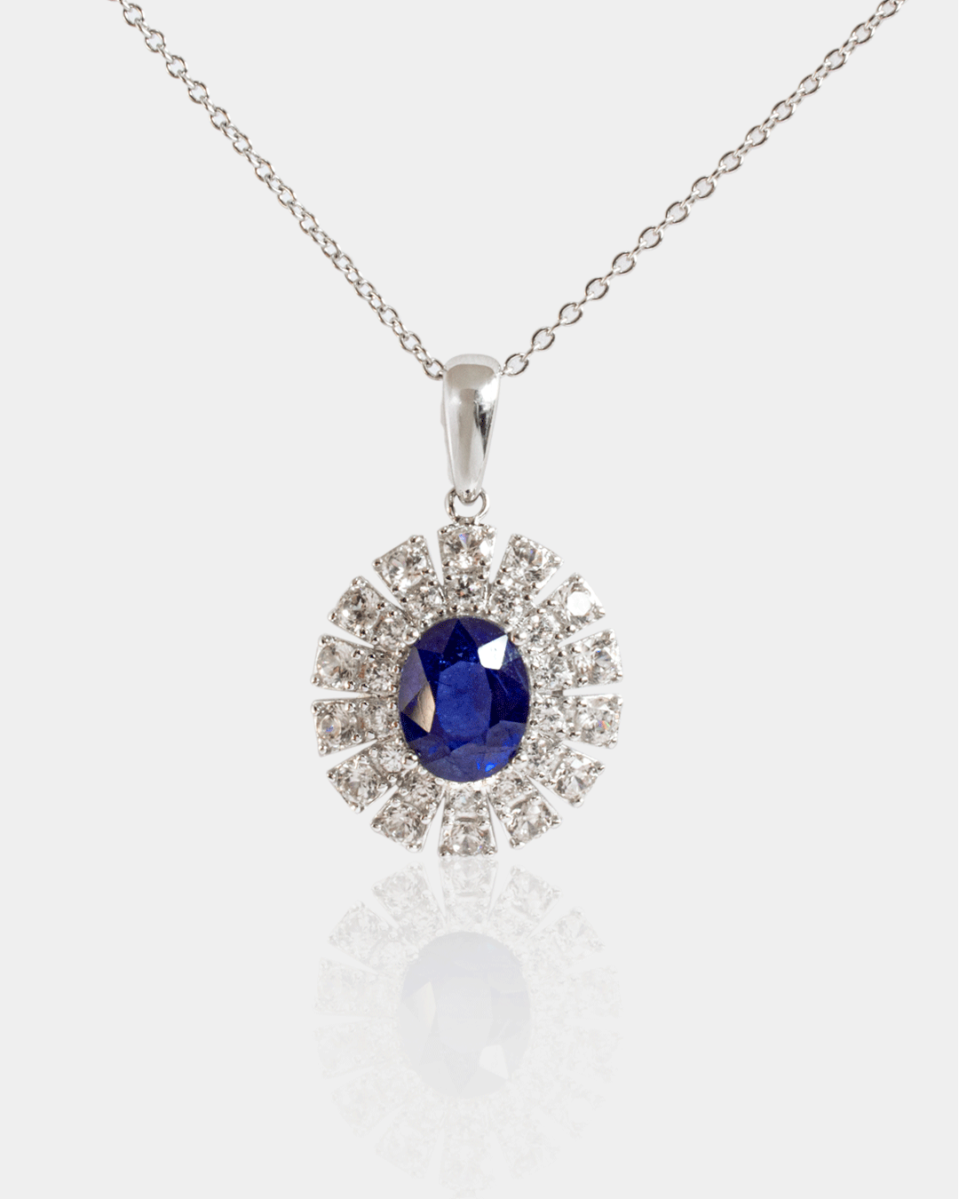 Gargantilla de Plata con Zafiro Azul