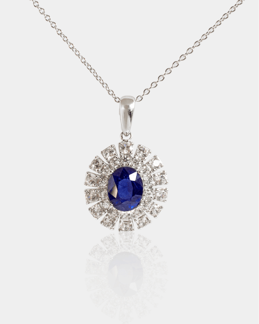 Gargantilla de Plata con Zafiro Azul