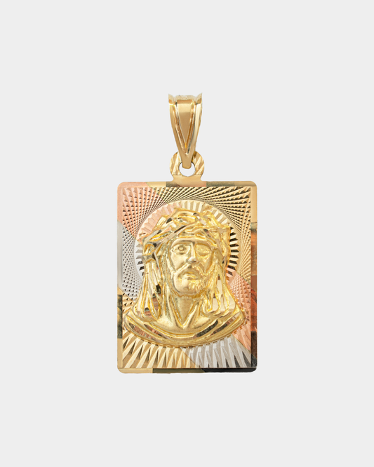 Medalla Divino Rostro Tres Oros 10k
