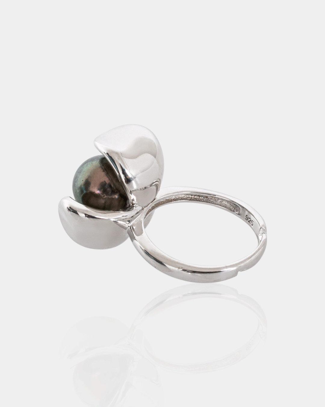 Anillo de Plata con Perlas Negra