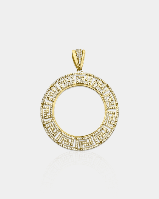Dije con Grecas y Zirconias Blancas