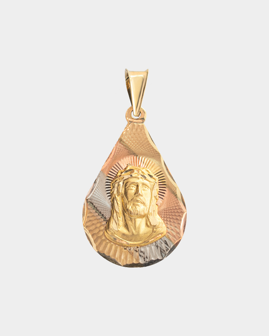 Medalla Divino Rostro Tres Oros 10k