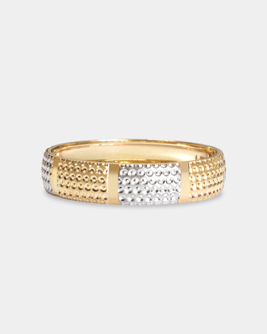 Argolla de Matrimonio de Oro Amarillo y Blanco con Grabado