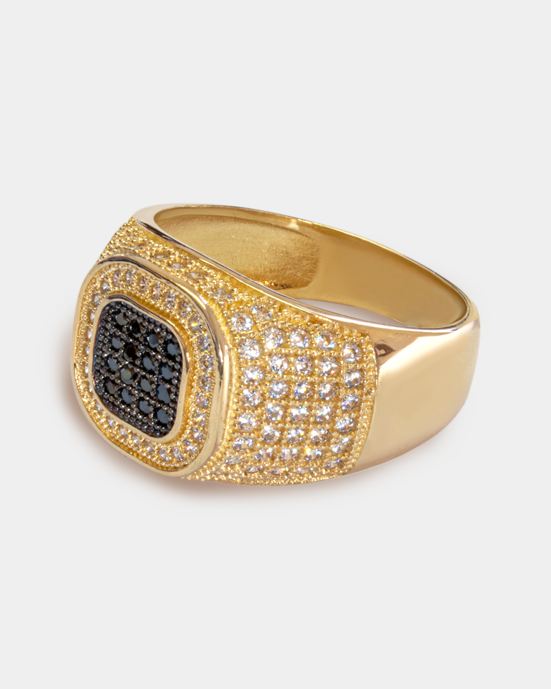Anillo para Hombre con Zirconias Negras y Blancas