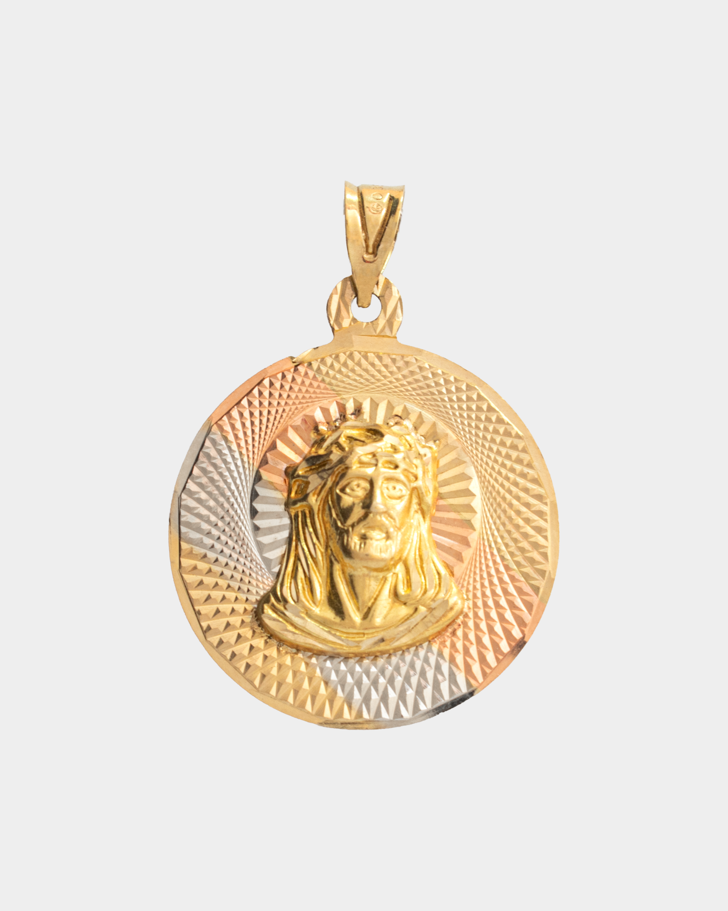 Medalla Divino Rostro Tres Oros 10k