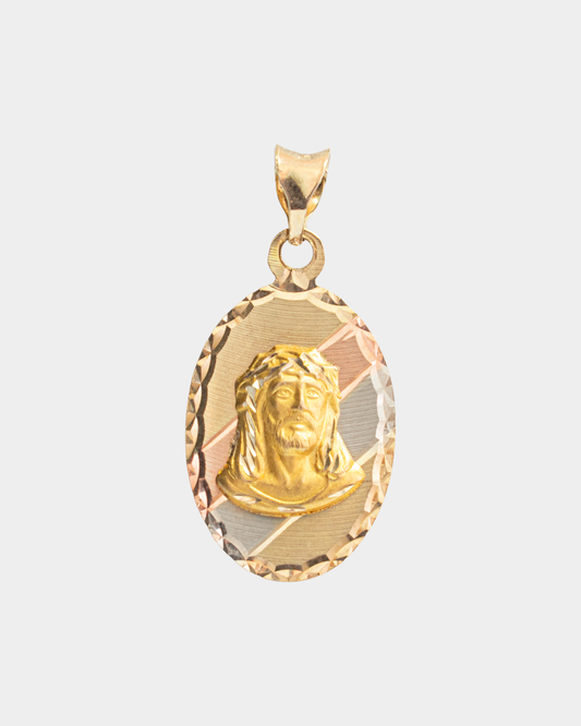 Medalla Divino Rostro Tres Oros 10k