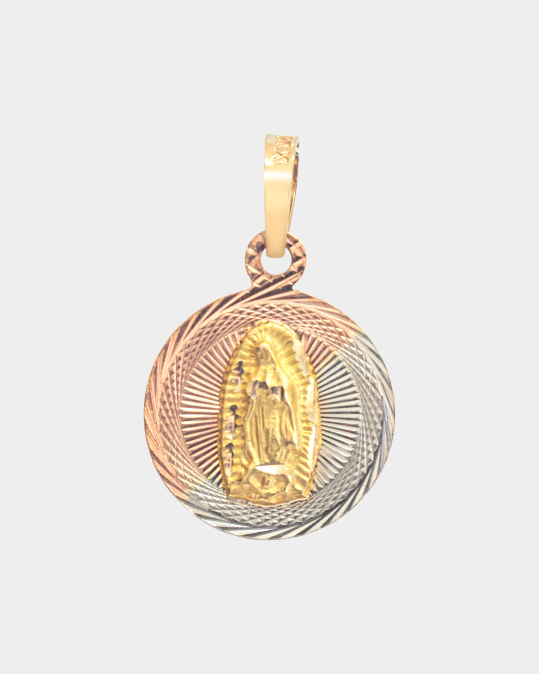 Escapulario de Virgen de Guadalupe y Sagrado Corazón Tres Oros 10k