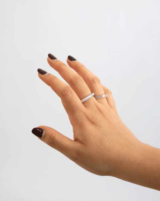 Anillo de Piedra Natural Agata Liso Delgado