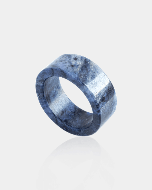 Anillo de Piedra Natural Sodalita Grueso