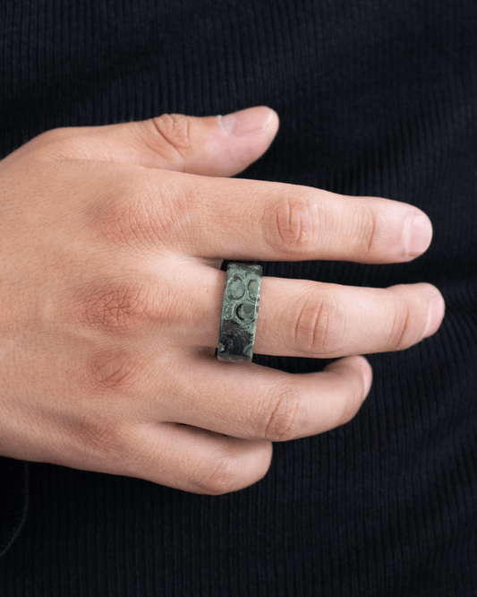 Anillo de Piedra Natural Jaspe Kambaba Grueso
