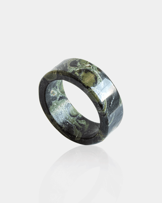 Anillo de Piedra Natural Jaspe Kambaba Grueso