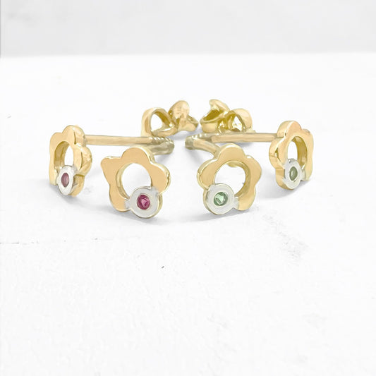 Broquel de flor 14k